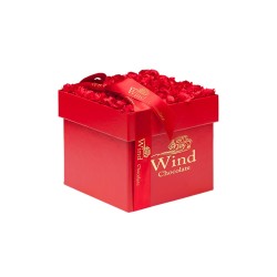 Wind Çikolata - Güllü Sürpriz Çikolata Kutusu (Kırmızı)